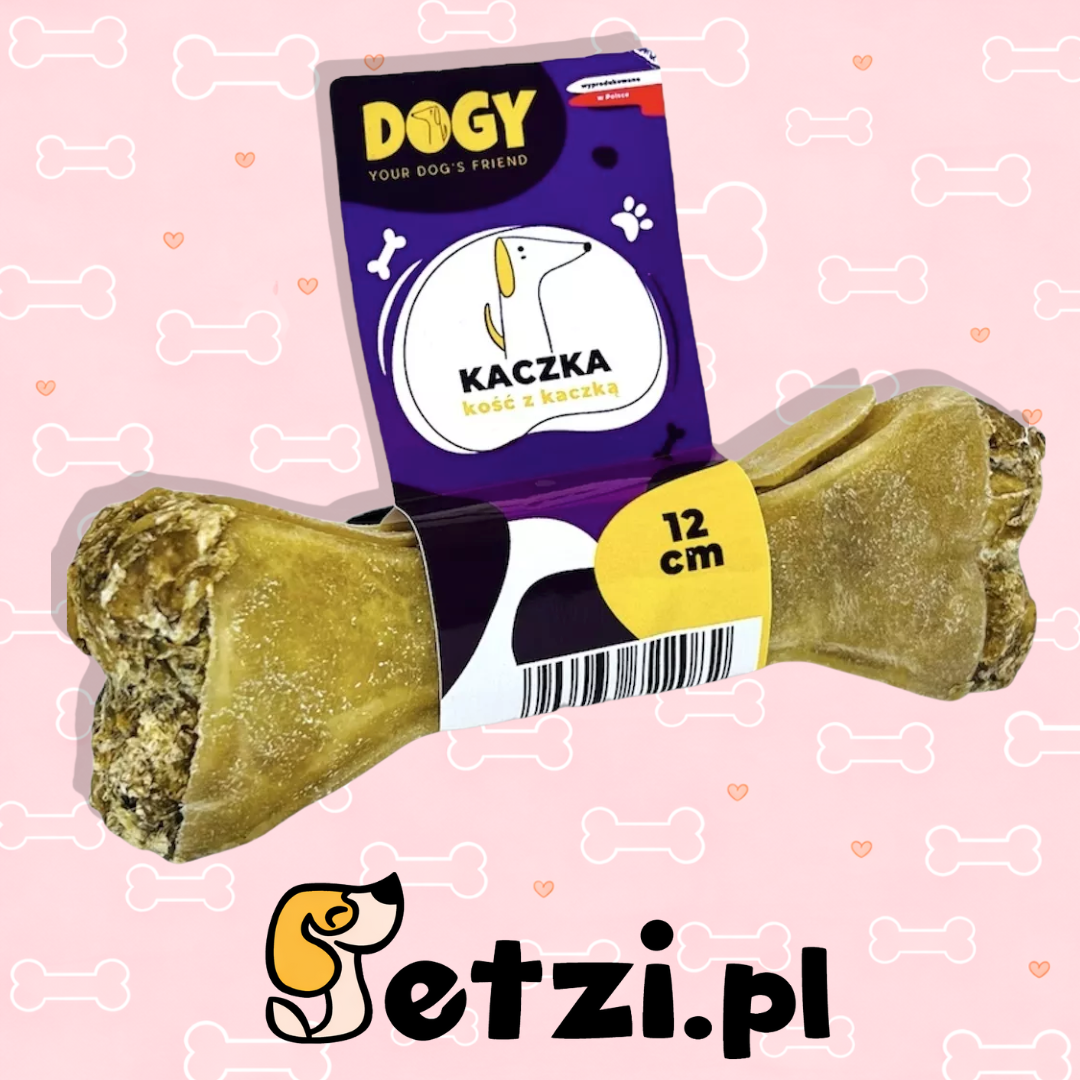 DOGY KOŚĆ Z KACZKĄ I JABŁKIEM 12CM - KOŚĆ DO GRYZIENIA I ŻUCIA