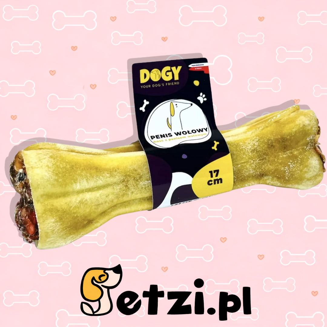 DOGY KOŚĆ Z PENISEM WOŁOWYM 17CM - KOŚĆ DO GRYZIENIA I ŻUCIA