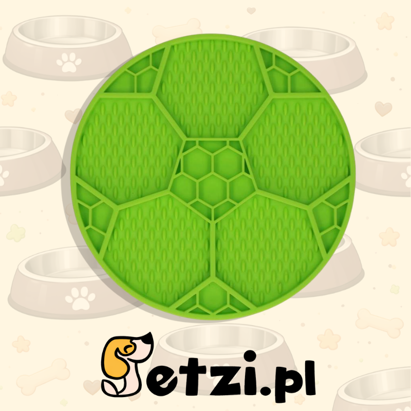 EAT SLOW LIVE LONGER LICK MAT VOETBAL GROEN