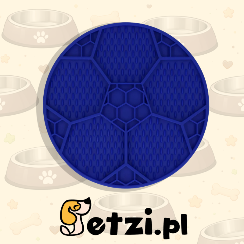 EAT SLOW LIVE LONGER LICK MAT VOETBAL BLAUW