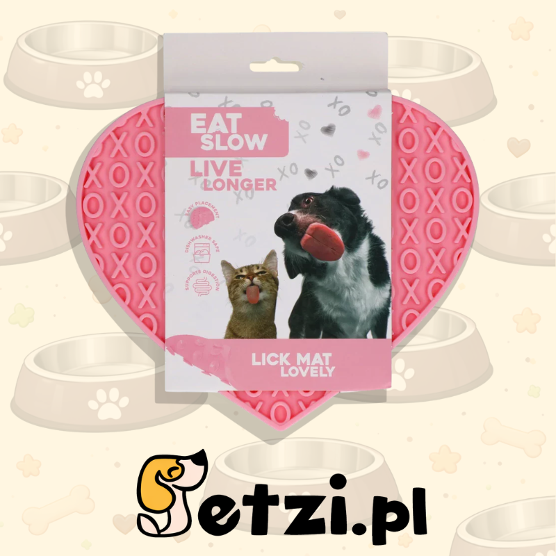 EAT SLOW LIVE LONGER LICK MAT LOVELY PINK