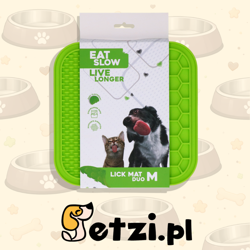 EAT SLOW LIVE LONGER LICK MAT DUO M GREEN