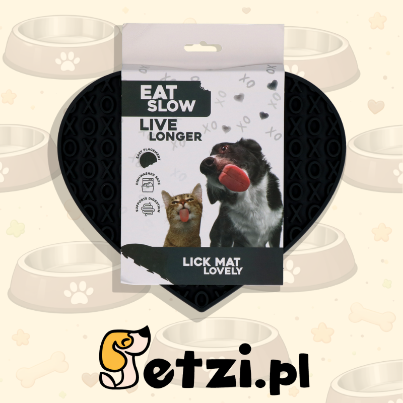 EAT SLOW LIVE LONGER LICK MAT LOVELY GREY