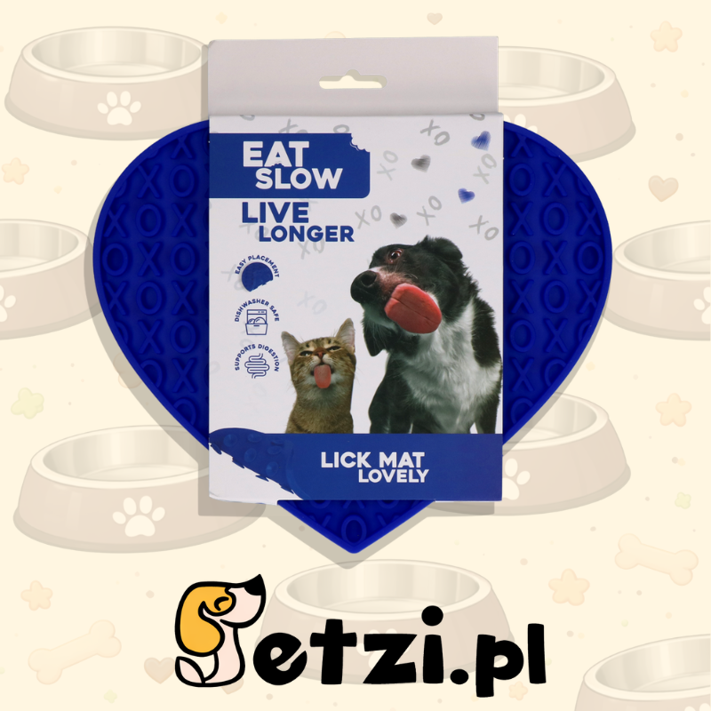 EAT SLOW LIVE LONGER LICK MAT LOVELY BLUE