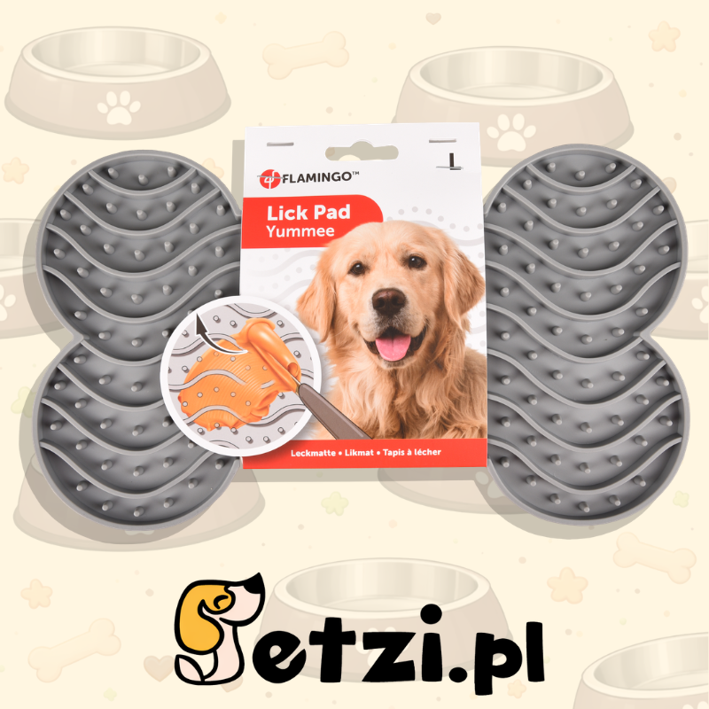 FLAMINGO LICK PAD YUMMEE SILICONE BONE GREY L 29,8CM