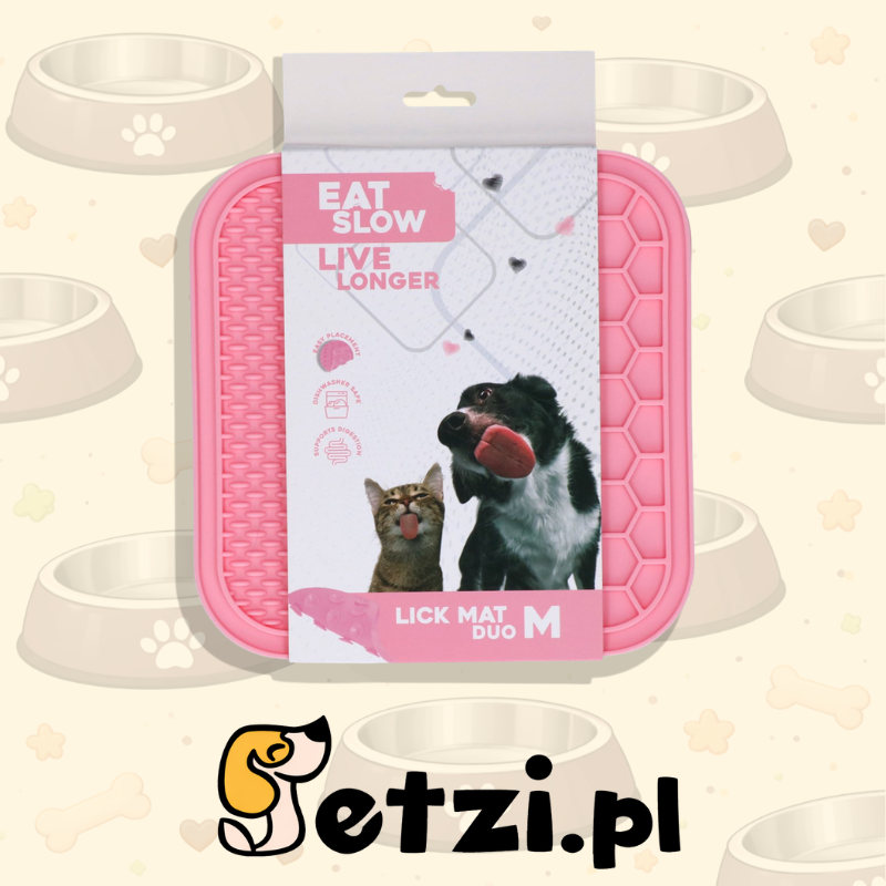 EAT SLOW LIVE LONGER LICK MAT DUO M PINK