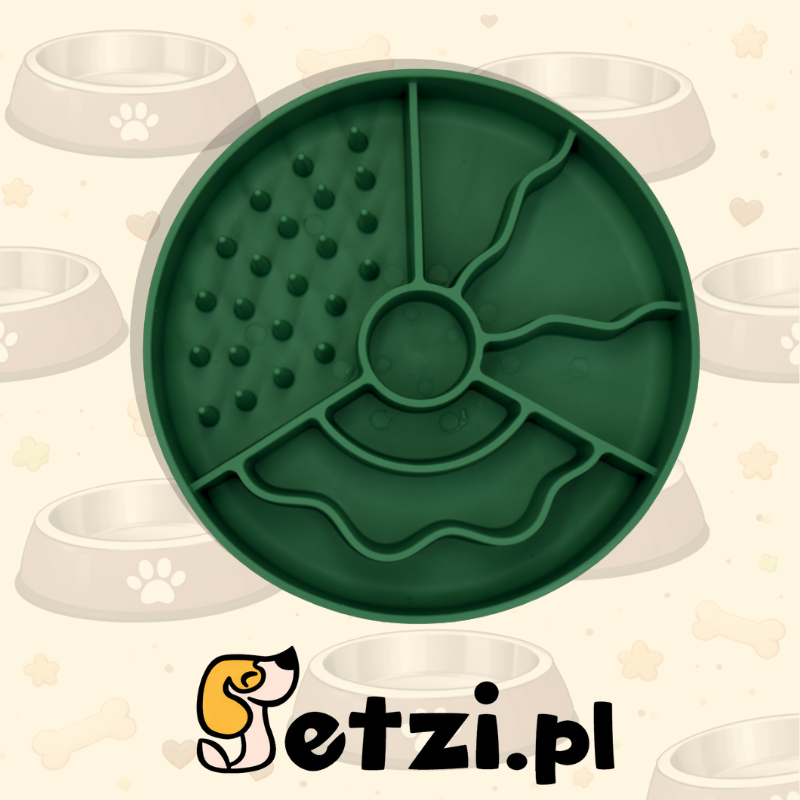 FIBOO SLOW FIBOOWL CIEMNY ZIELONY - MISKA SPOWALNIAJĄCA