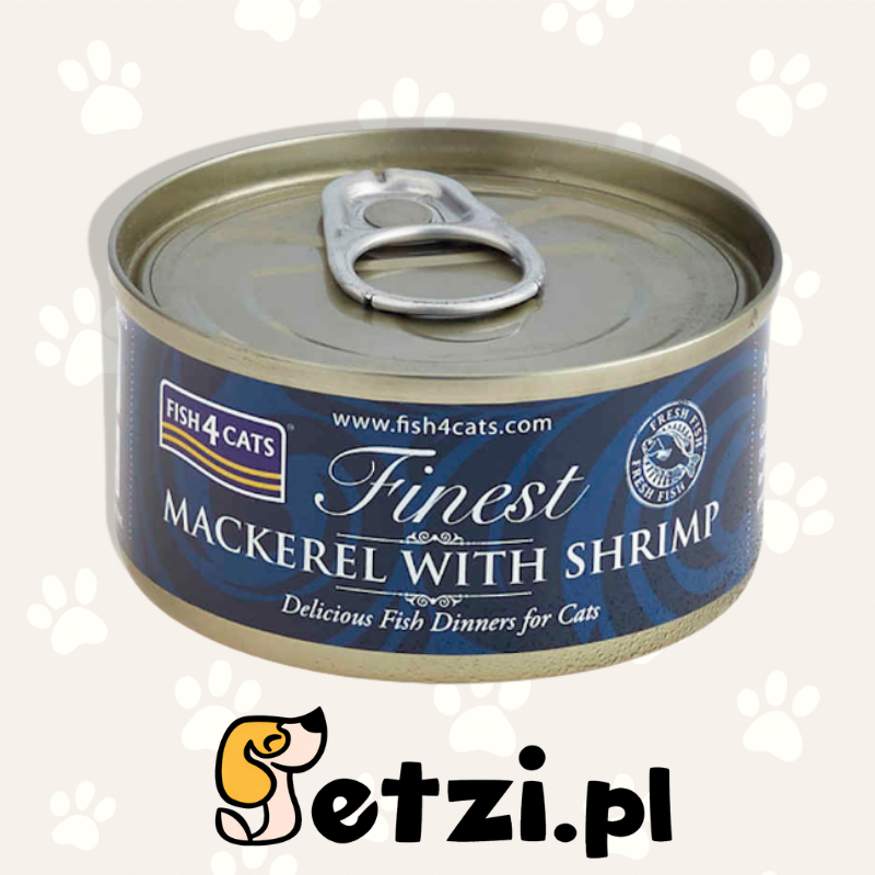 FISH4CATS MOKRA KARMA DLA KOTA MACKEREL WITH SHRIMP 70G