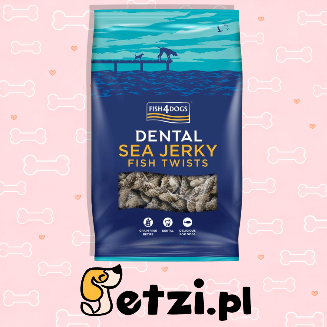 FISH4DOGS DENTAL SEA JERKY PRZYSMAKI DLA PSA FISH TWISTS 500G