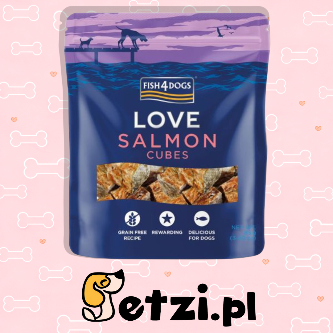 FISH4DOGS LOVE PRZYSMAKI DLA PSA SALMON CUBES 85G