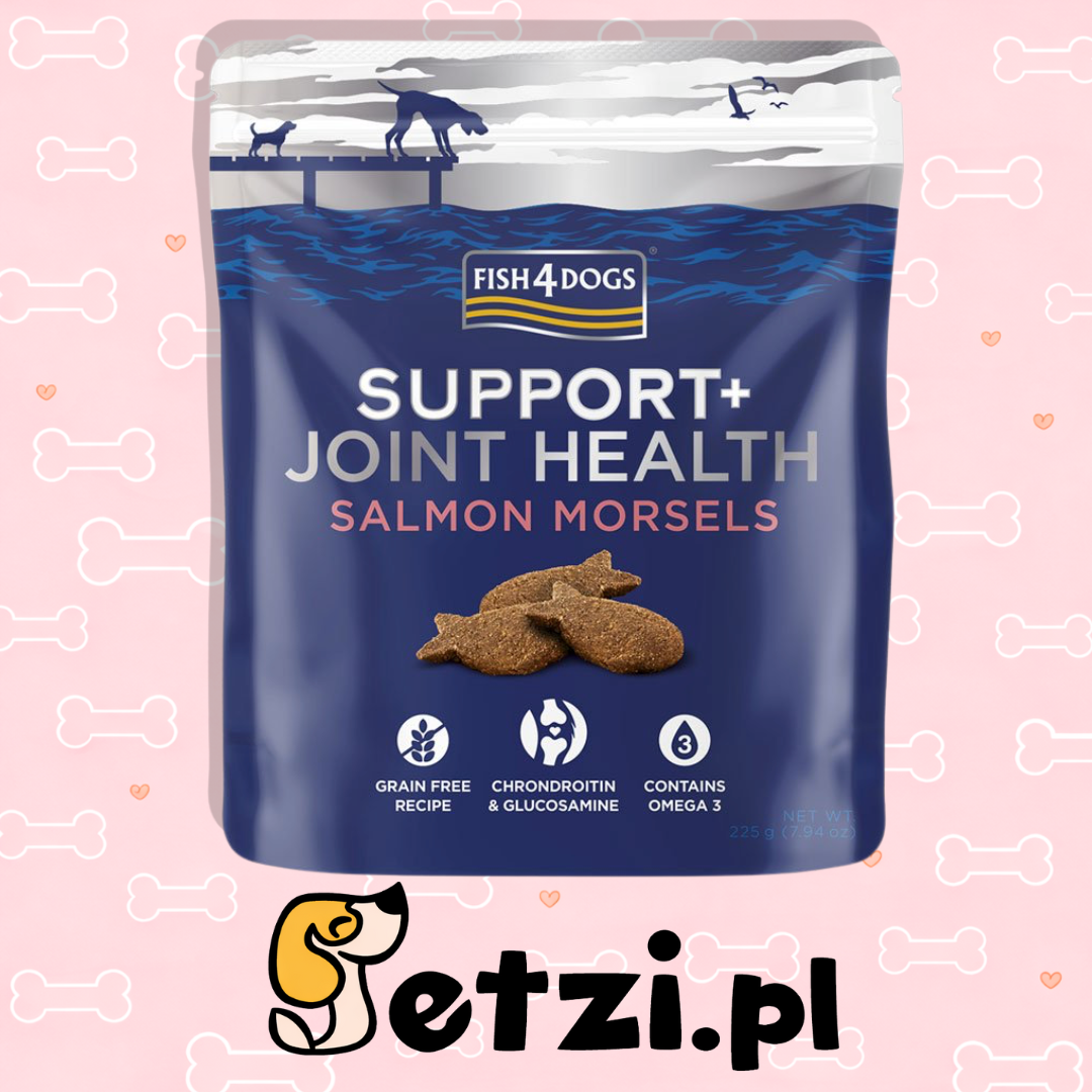 FISH4DOGS SUPPORT + PRZYSMAKI DLA PSA JOINT HEALTH SALMON MORSELS 225G