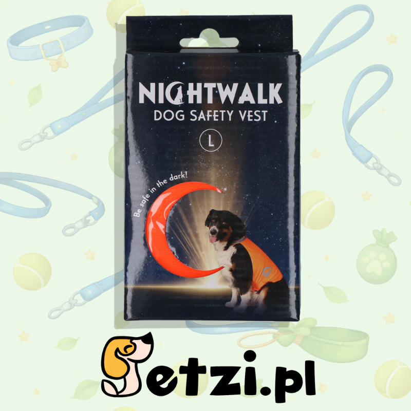 NIGHTWALK DOG SAFETY VEST ORANGE LARGE