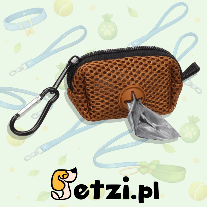 FLAMINGO POOP BAG HOLDER MISHA BROWN + 1 ROLL 9X4X5,5CM