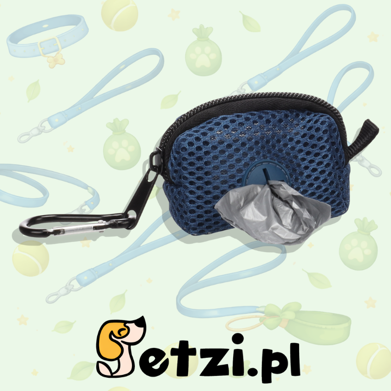 FLAMINGO POOP BAG HOLDER MISHA BLUE + 1 ROLL 9X4X4,5CM