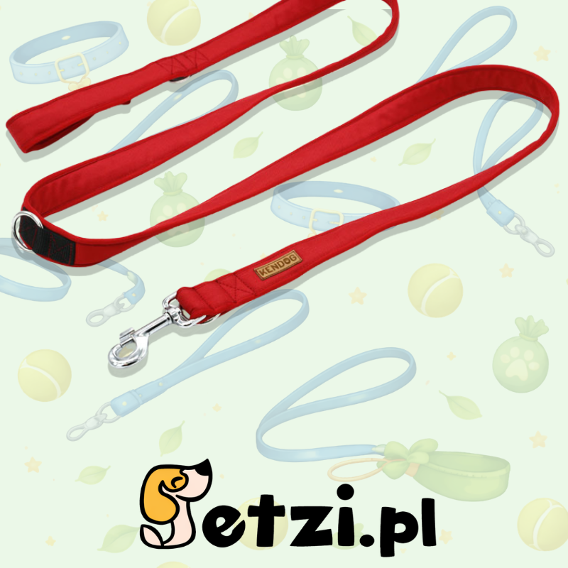 KENDOG SMYCZ PRZEPINANA MONOCOLOR RED 200CM