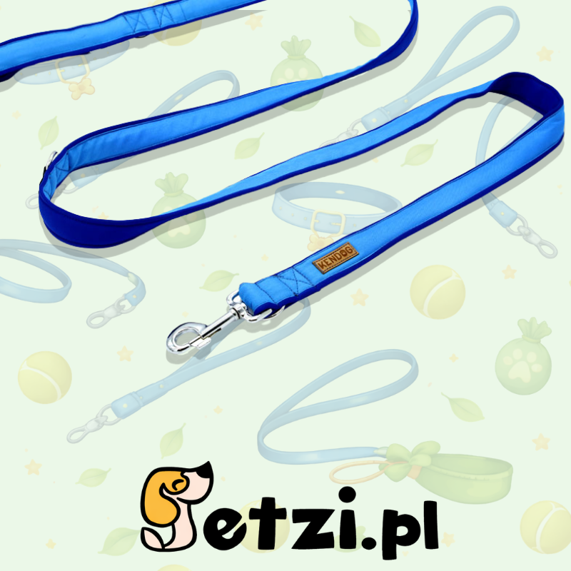 KENDOG SMYCZ PRZEPINANA MONOCOLOR BLUE 300CM 2CM