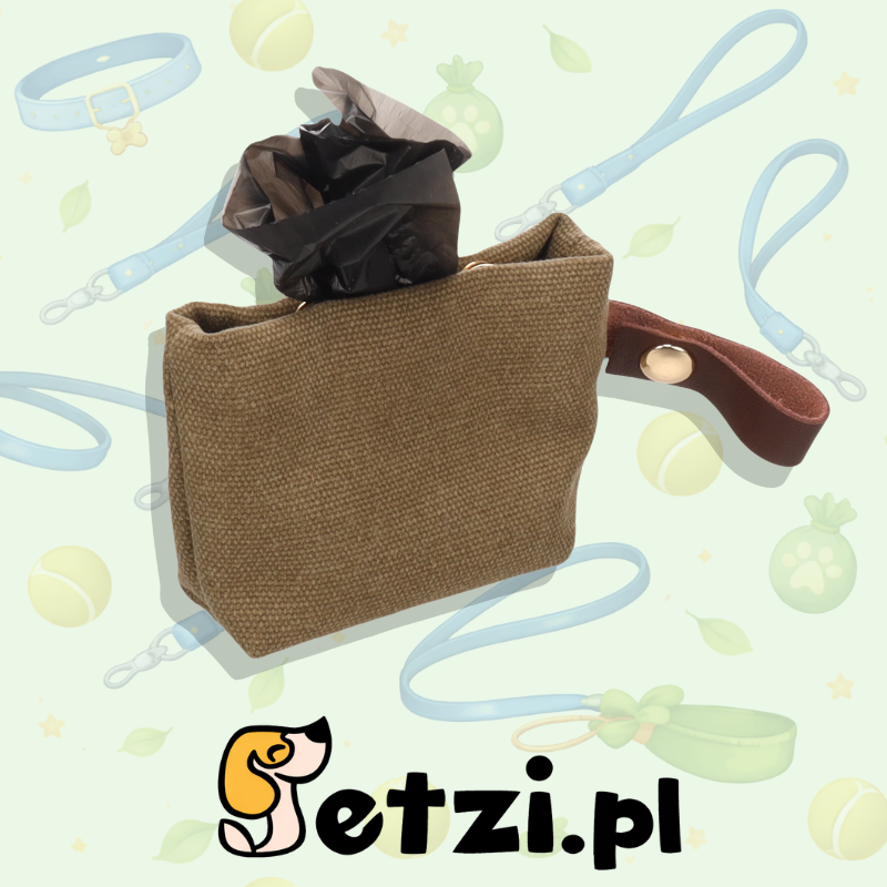 FLAMINGO POOP BAG HOLDER CAVNA KHAKI + 1 ROLL 7,7X3,5X10,5CM