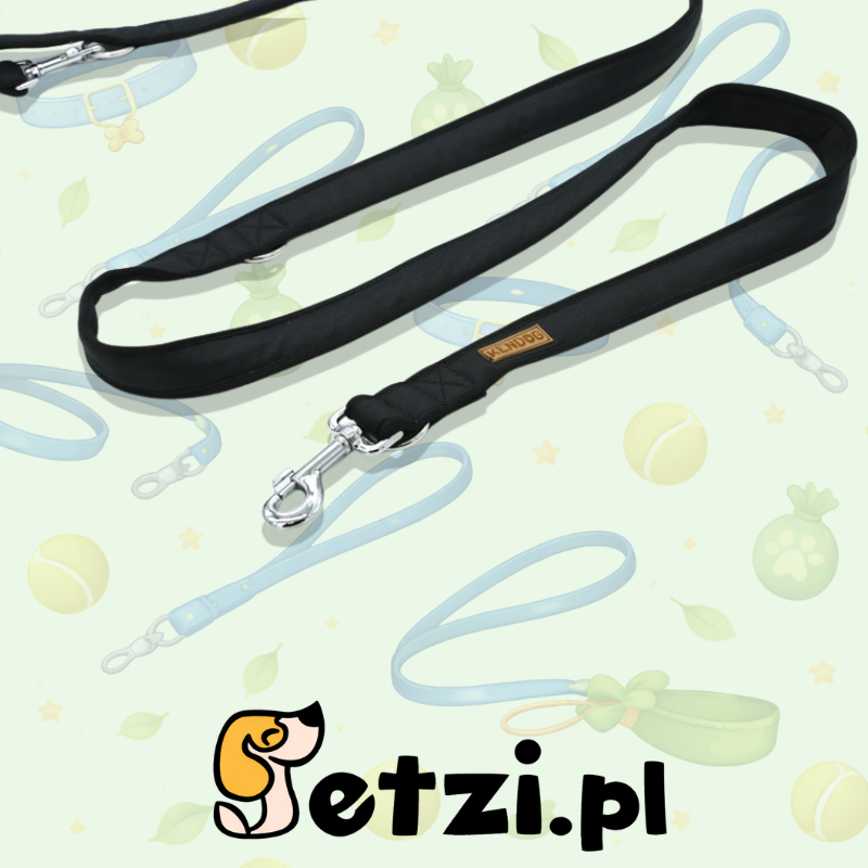 KENDOG SMYCZ PRZEPINANA MONOCOLOR BLACK 300CM 2CM