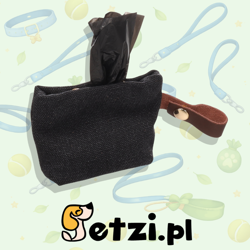 FLAMINGO POOP BAG HOLDER CAVNA BLACK + 1 ROLL 7,7X3,5X10,5CM