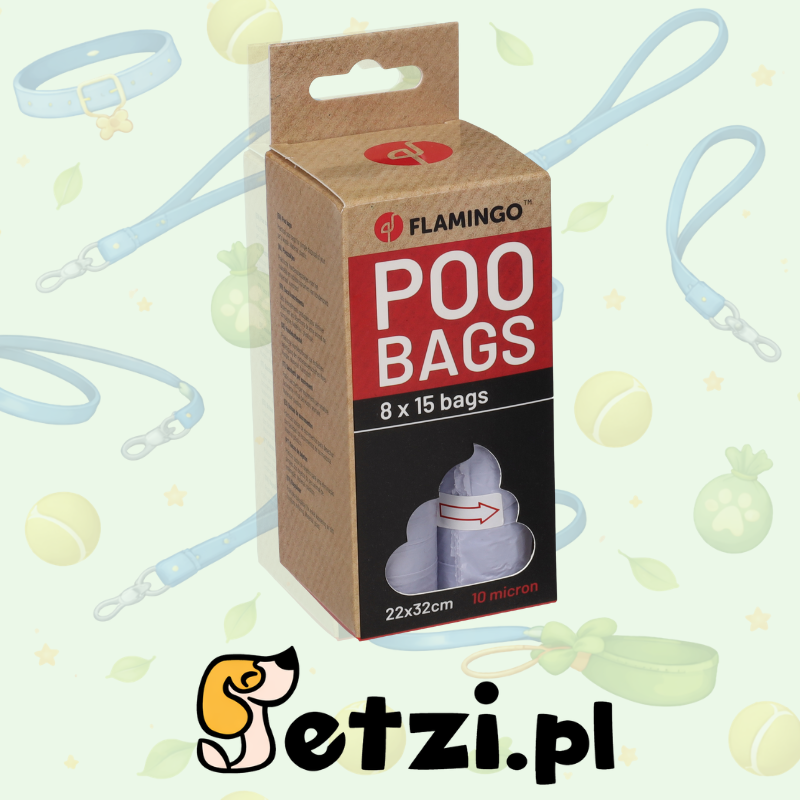FLAMINGO POOP BAG BASIC PASTEL PURPLE 8X15PCS