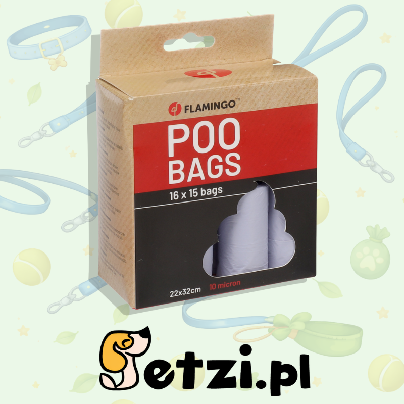 FLAMINGO POOP BAG BASIC PASTEL PURPLE 16X15PCS
