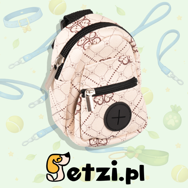 FLAMINGO POO BAG AND SNACK HOLDER VITO BEIGE + 1 ROLL 8X5X12CM