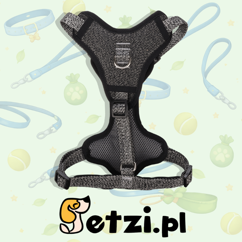 FLAMINGO DOG HARNESS MAGO DARK GREY M 38-61CM 45-70CM 25MM