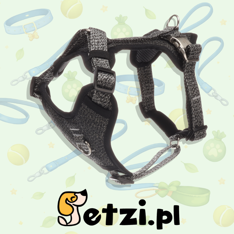 FLAMINGO DOG HARNESS MAGO DARK GREY S 31-49CM 40-60CM 20MM