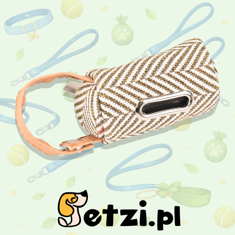 FLAMINGO POO BAG HOLDER TWIL BROWN + 1 ROLL 4,5X4,5X7,5CM