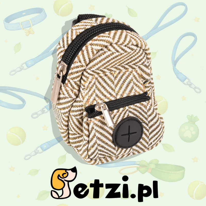 FLAMINGO POO BAG AND SNACK HOLDER TWIL BROWN + 1 ROLL 8X5X12CM