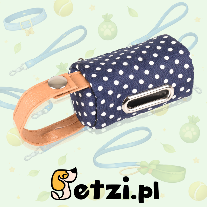 FLAMINGO POO BAG HOLDER DOT BLUE + 1 ROLL 4,5X4,5X7,5CM