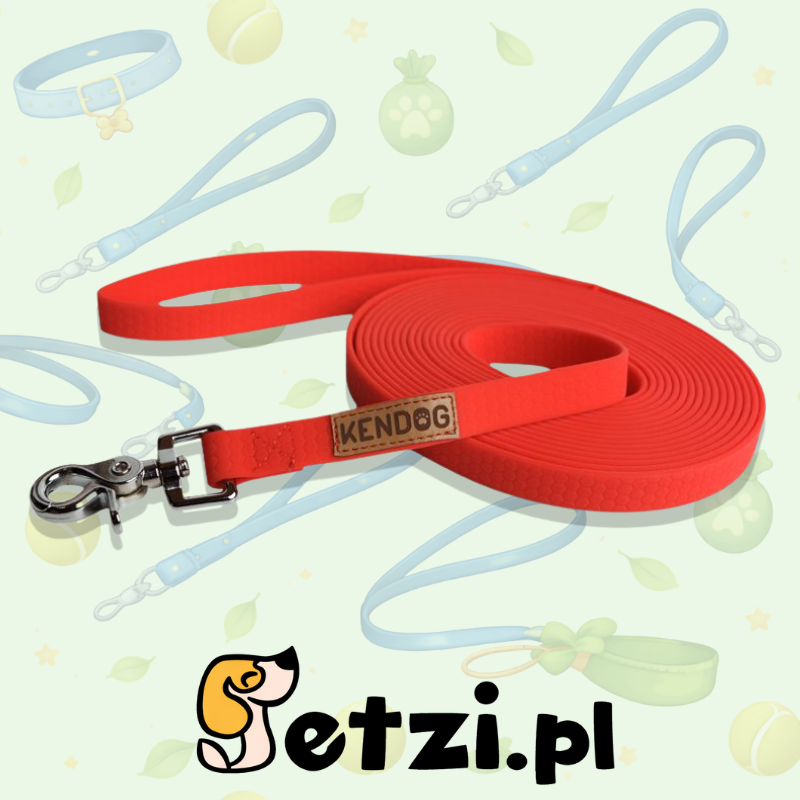 KENDOG SMYCZ TRENINGOWA PVC RED 16MM 10M