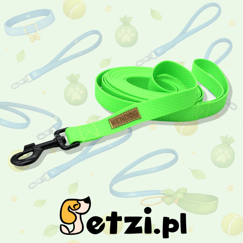 KENDOG SMYCZ TRENINGOWA PVC NEON GREEN 16MM 10M