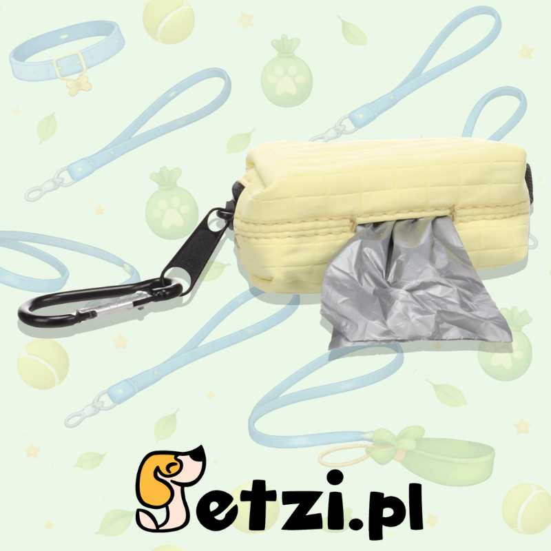 FLAMINGO POOP BAG HOLDER VIKA YELLOW + 1 ROLL 9X4X5,5CM