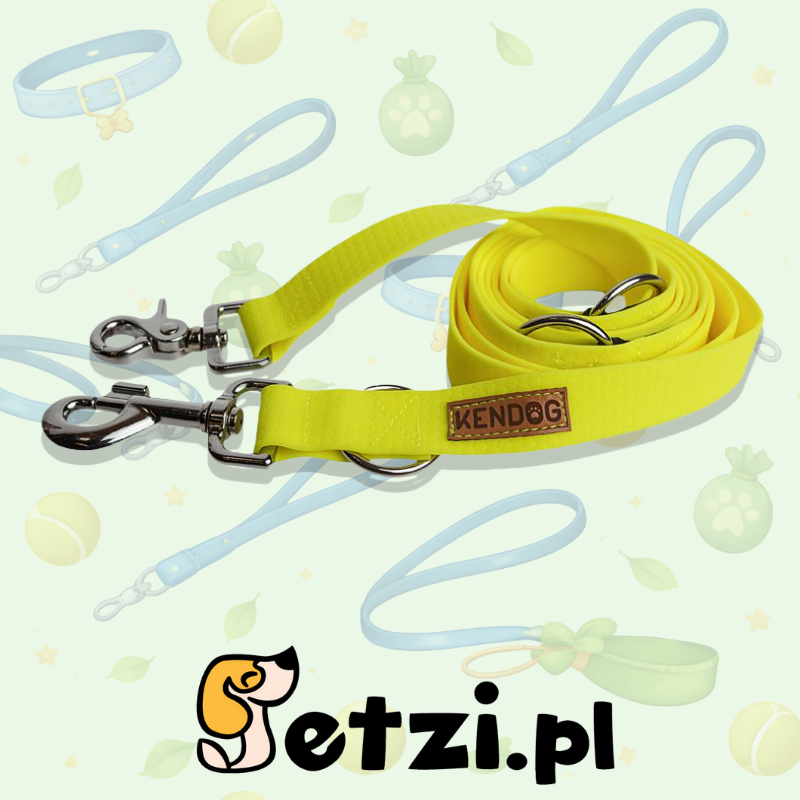 KENDOG SMYCZ PRZEPINANA PVC YELLOW 200CM
