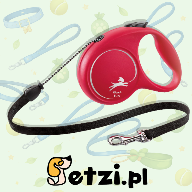 FLEXI FUN M SMYCZ AUTOMATYCZNA CORD 5 M CZERWONA