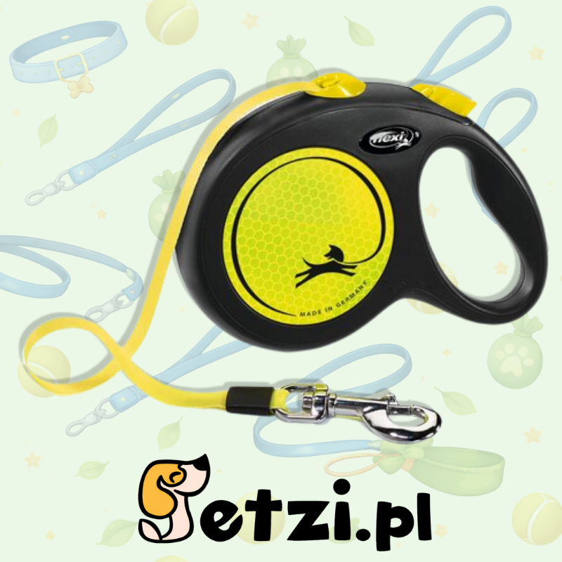 FLEXI NEON S SMYCZ AUTOMATYCZNA CORD BLACK YELLOW