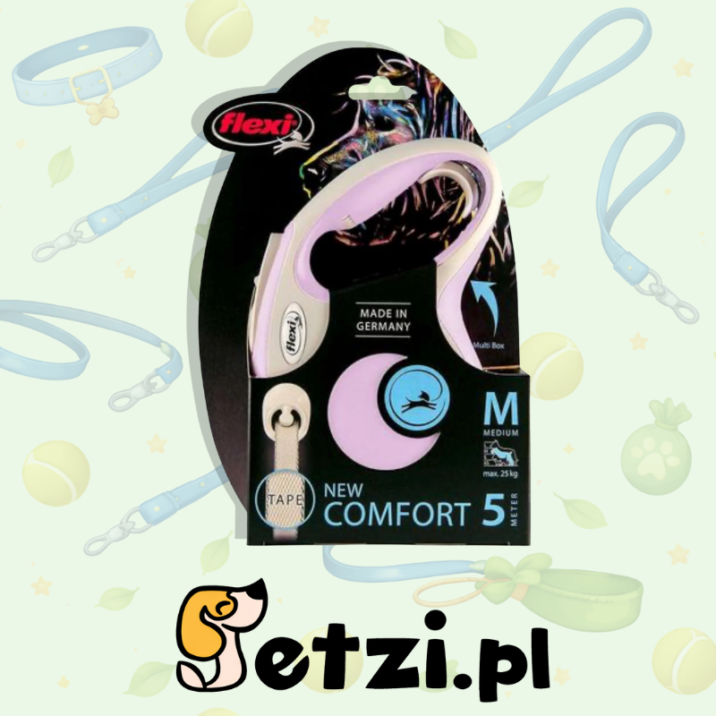 FLEXI STYLE M SMYCZ AUTOMATYCZNA TAPE 5 M SZARO/RÓŻOWA