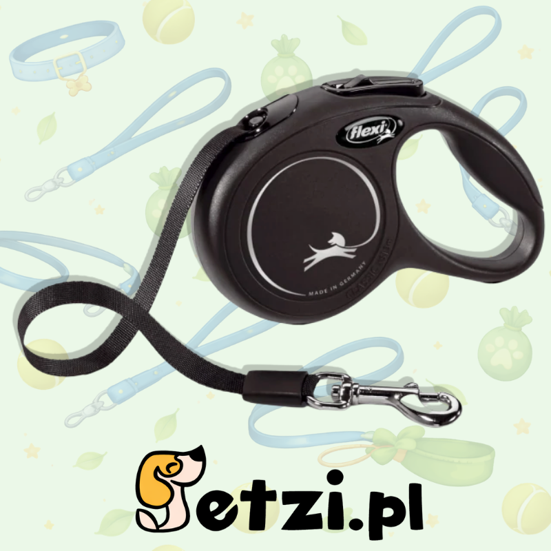 FLEXI NEW CLASSIC XS SMYCZ AUTOMATYCZNA TAŚMA 3 M CZARNA