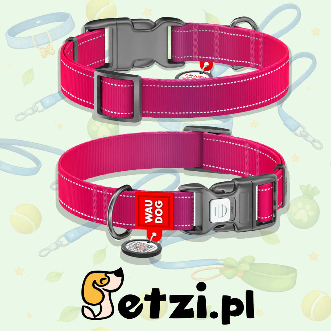 WAUDOG NYLON MONO OBROŻA PLASTIKOWY FASTEX XL 25MM RÓŻOWY