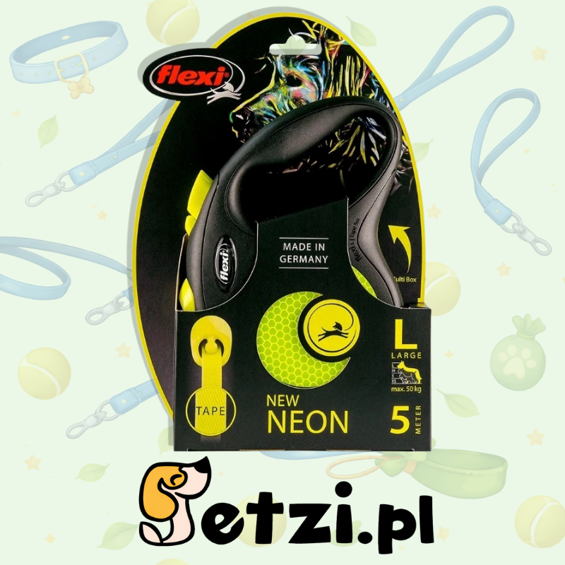 FLEXI NEW NEON M SMYCZ AUTOMATYCZNA CORD 5 M BLACK YELLOW