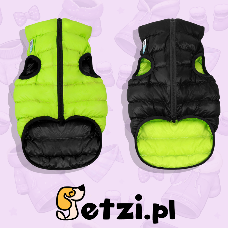 AIRYVEST KURTKA DWUSTRONNA XS 30 JASNOZIELONO - CZARNY