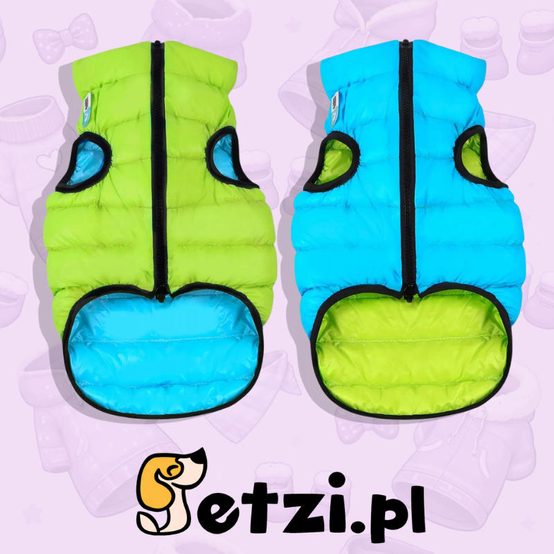 AIRYVEST LUMI KURTKA DWUSTRONNA M 45 JASNOZIELONY-NIEBIESKI