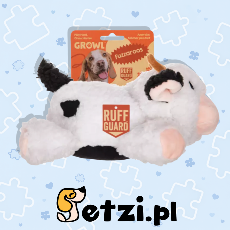 GROWL FUZZAROOS COW WHITE - MIĘKKA PLUSZOWA ZABAWKA