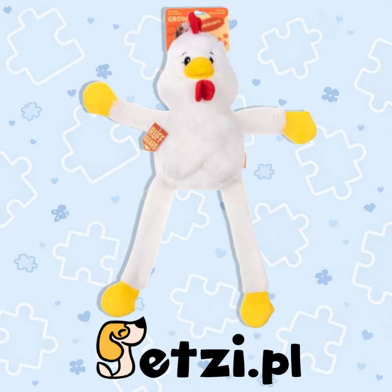 GROWL PULLDOZERS CHICKEN WHITE - PLUSZOWA ZABAWKA