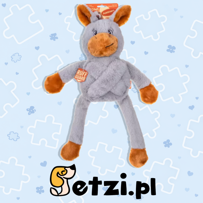GROWL PULLDOZERS DONKEY GRAY - PLUSZOWA ZABAWKA