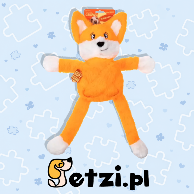 GROWL PULLDOZERS FOX ORANGE - PLUSZOWA ZABAWKA
