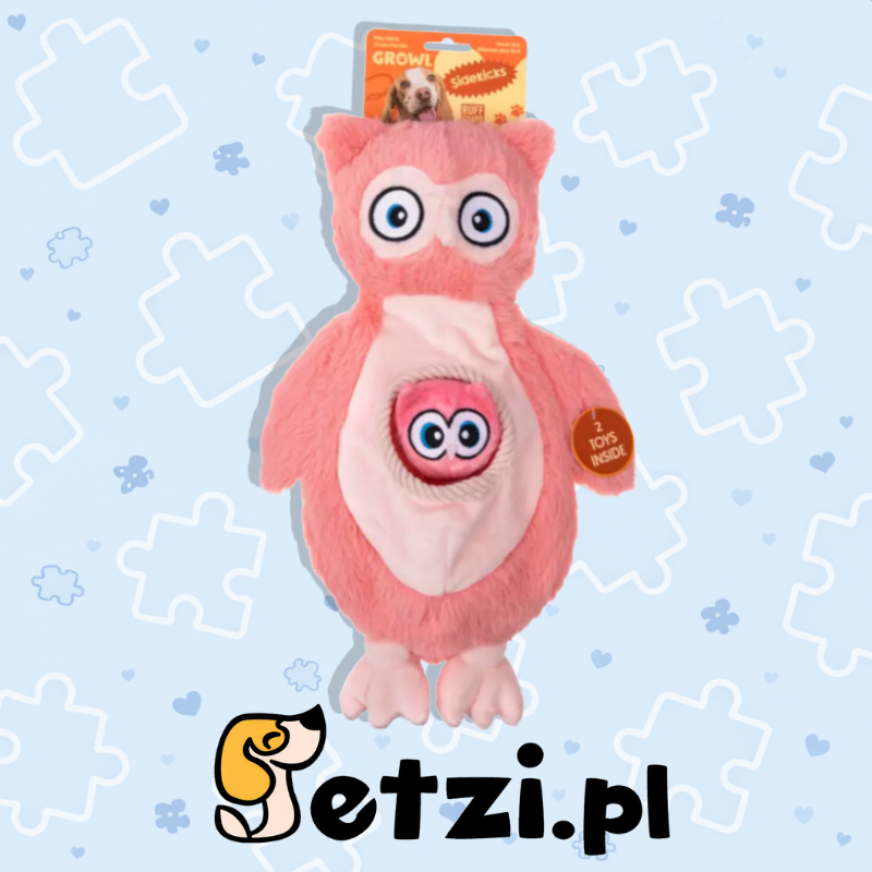 GROWL SIDEKICKS OWL PINK - PLUSZOWA NORKA