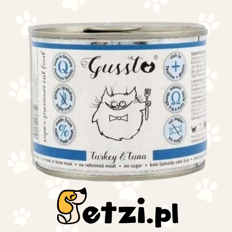 GUSSTO MOKRA KARMA DLA KOTA INDYK Z TUŃCZYKIEM 200G