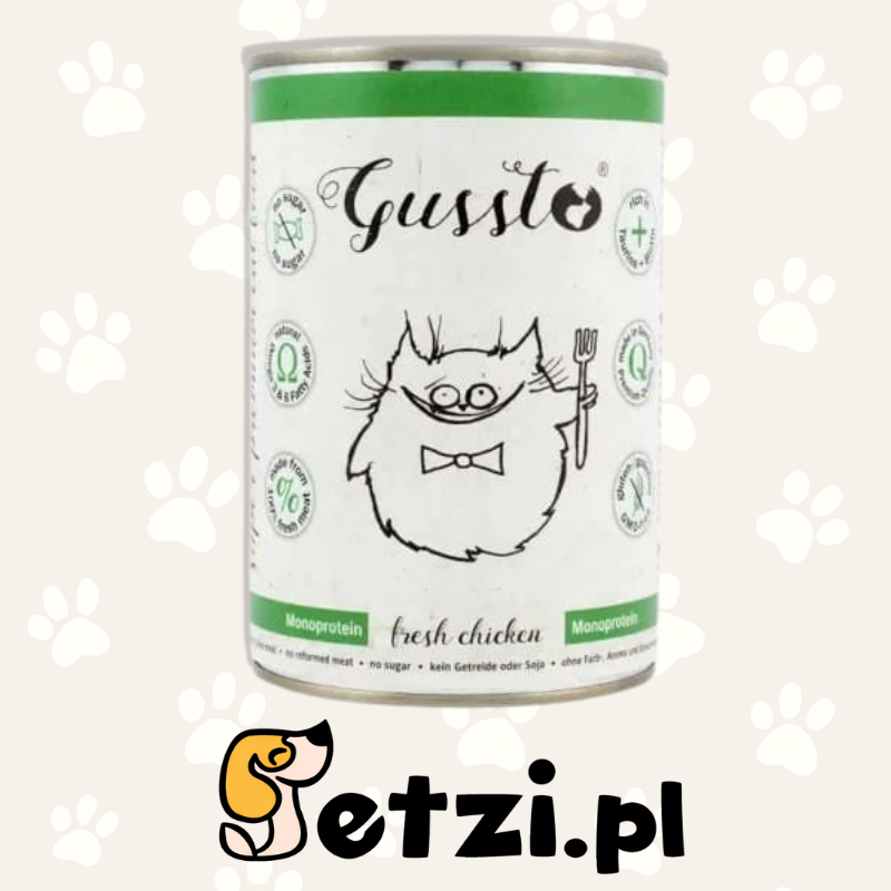 GUSSTO MOKRA KARMA DLA KOTA KURCZAK 400G